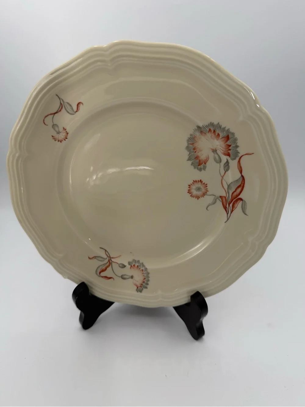 Rosenthal Chippendale Germany Rust Red & Gray  7.5” Salad Plates  Set of 4